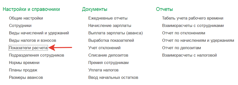 показатели расчета зарплаты
