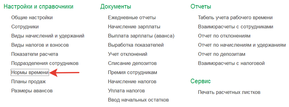 нормы времени