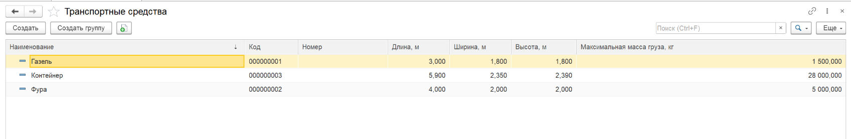 справочник транспортных средств